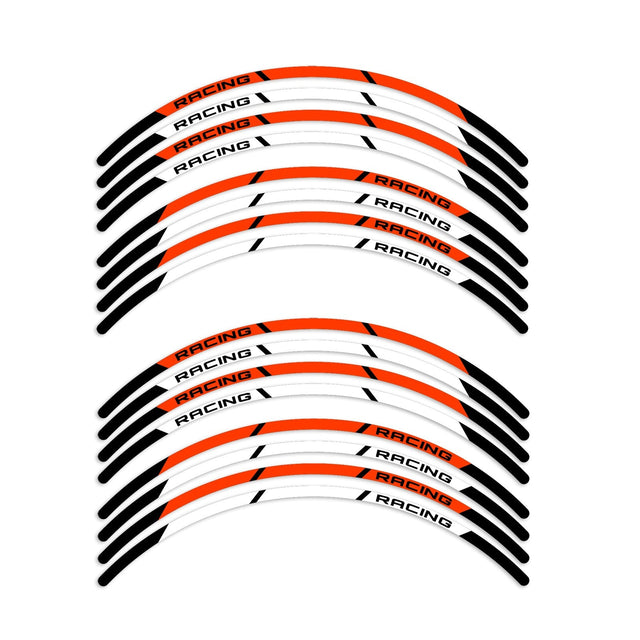 StickerBao Orange Universal 17 inch Motorcycle P04B Stripe Standard Edge Rim Sticker Check Rim Wheel Decal For For MV Agusta