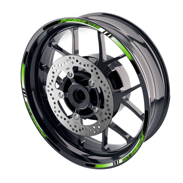 StickerBao Green 17 inch P05B Stripe Standard Edge Rim Sticker Universal Motorcycle Wheel Stripe Decal For Kawasaki