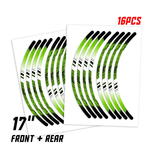 StickerBao Green P05B Stripe Standard Edge Rim Sticker Universal Motorcycle 17 inch Wheel Stripe Decal For Aprilia