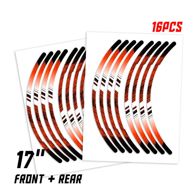 StickerBao Orange Universal 17 inch Motorcycle P05B Stripe Standard Edge Rim Sticker Check Rim Wheel Decal  For Ducati