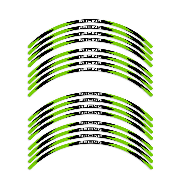 StickerBao Green Universal 17 inch Motorcycle R01B Rush Standard Edge Rim Sticker Check Rim Wheel Decal  For Ducati