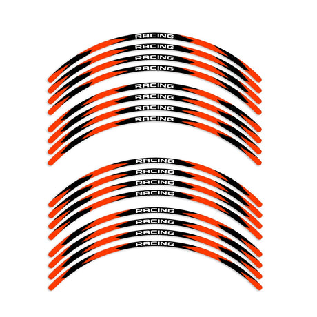 StickerBao Orange Universal 17 inch Motorcycle R01B Rush Standard Edge Rim Sticker Check Rim Wheel Decal For For MV Agusta