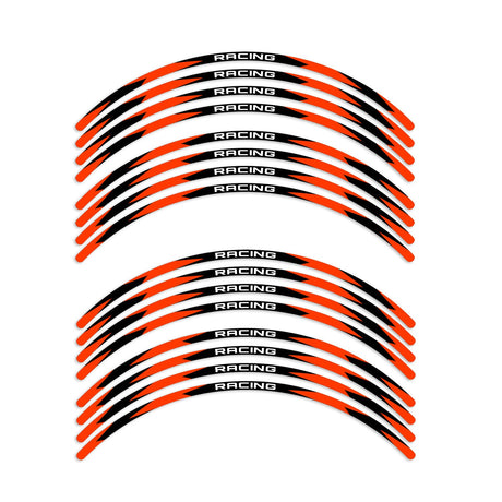 StickerBao Orange 17 inch R01B Rush Standard Edge Rim Sticker Universal Motorcycle Wheel Stripe Decal For Kawasaki