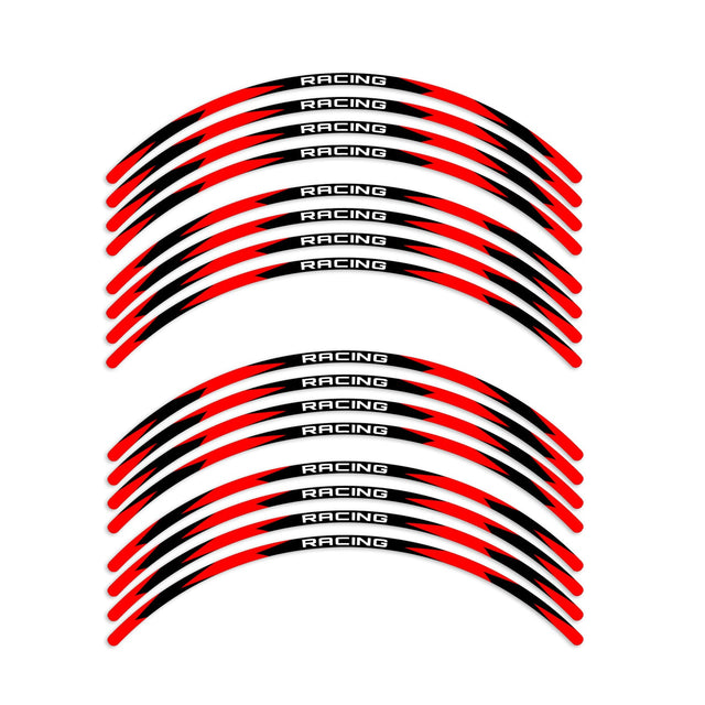 StickerBao Red Universal 17 inch Motorcycle R01B Rush Standard Edge Rim Sticker Check Rim Wheel Decal  For Aprilia