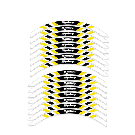 For Honda MONKEY Logo Z125M STRIPE 08 12 inch  Rim Wheel Stickers SS08W Rim Edge Tapes.