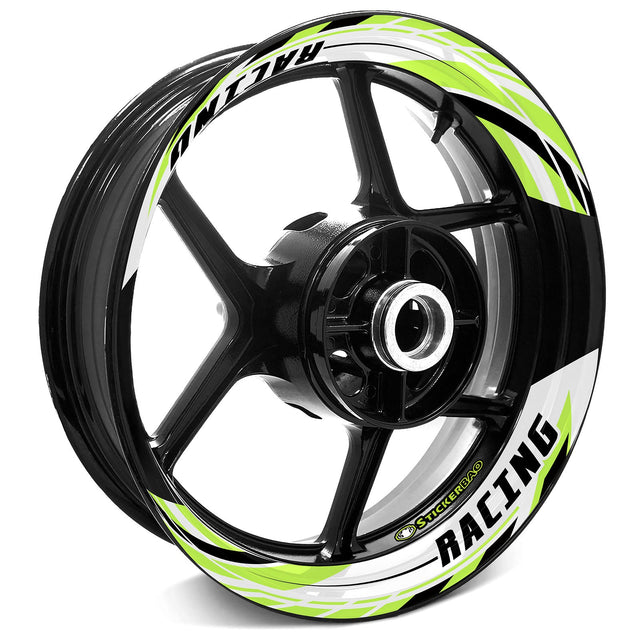 StickerBao Light Green J01W Advanced 2-Piece Rim Sticker Universal Motorcycle 17 inch Rim Wheel Decal For Kawasaki