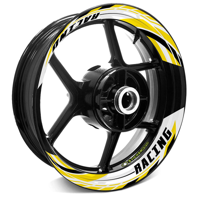 StickerBao Yellow J01W Advanced 2-Piece Rim Sticker Universal Motorcycle 17 inch Rim Wheel Decal For Honda