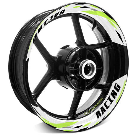 StickerBao Light Green 17 inch J02W Advanced 2-Piece Rim Sticker Universal Motorcycle Rim Wheel Decal For Kawasaki