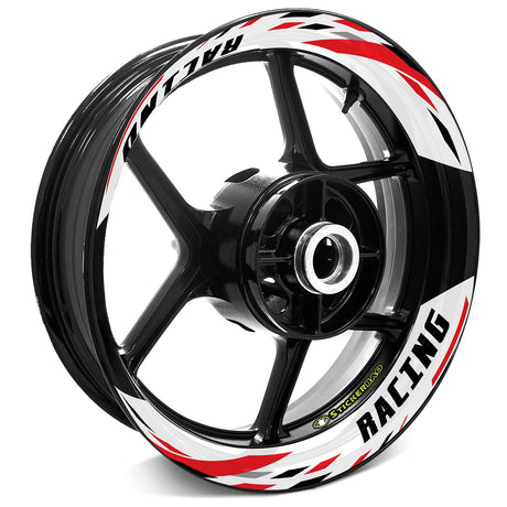 StickerBao Red 17 inch J02W Advanced 2-Piece Rim Sticker Universal Motorcycle Rim Wheel Decal For Yamaha