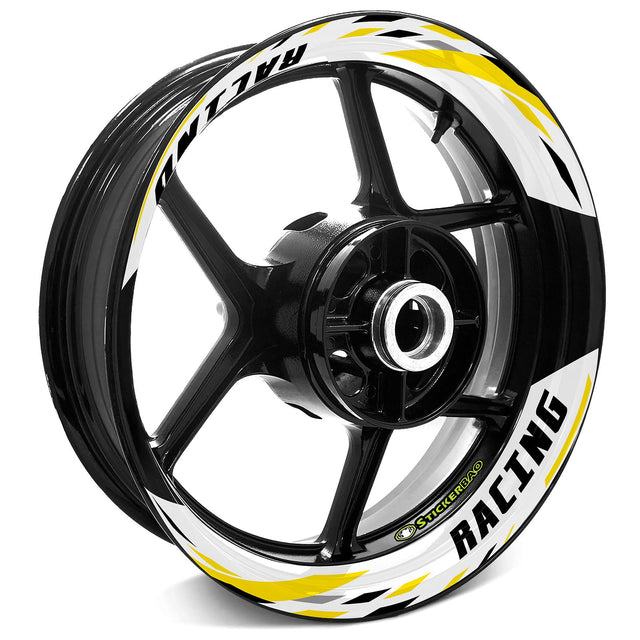 StickerBao Yellow J02W Advanced 2-Piece Rim Sticker Universal Motorcycle 17 inch Rim Wheel Decal For Honda