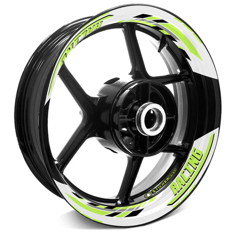 StickerBao Light Green J03W Advanced 2-Piece Rim Sticker Universal Motorcycle 17 inch Rim Wheel Decal For Kawasaki