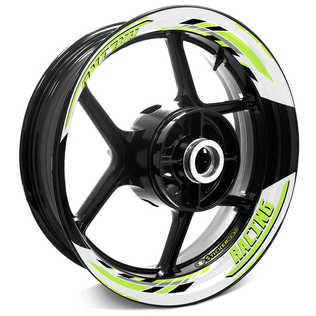 StickerBao Light Green J03W Advanced 2-Piece Rim Sticker Universal Motorcycle 17 inch Rim Wheel Decal For Kawasaki