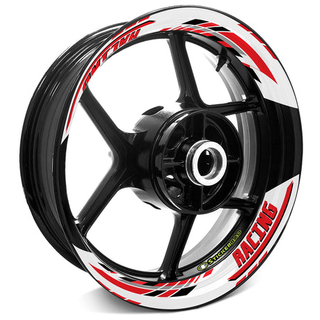 StickerBao Red 17 inch J03W Advanced 2-Piece Rim Sticker Universal Motorcycle Rim Wheel Decal For Kawasaki