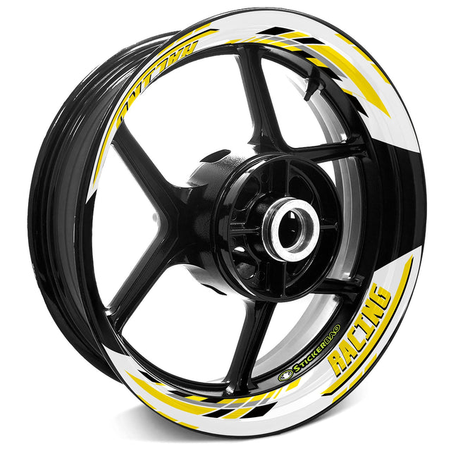StickerBao Yellow Universal 17 inch Motorcycle J03W Advanced 2-Piece Rim Sticker Inner Edge Wheel Decal For Honda