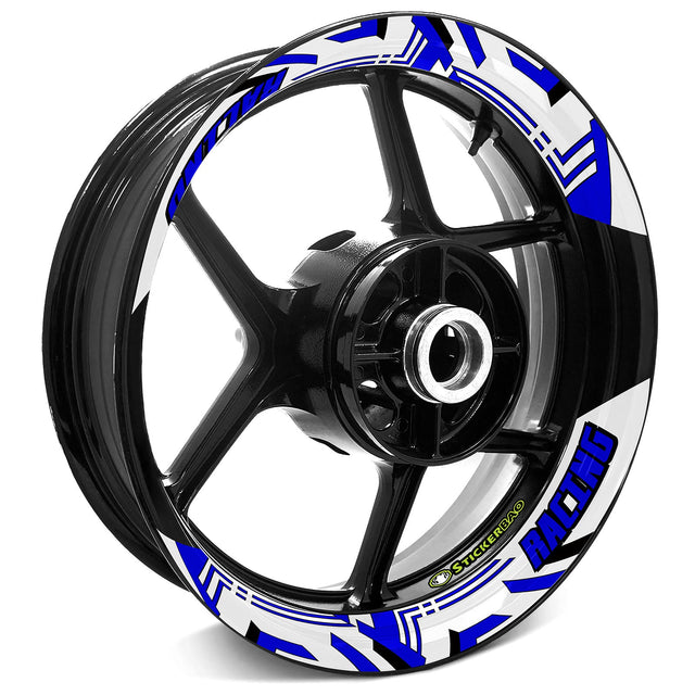 StickerBao Blue Universal 17 inch Motorcycle J04W Advanced 2-Piece Rim Sticker Inner Edge Wheel Decal For Honda
