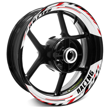 StickerBao Red J05W Advanced 2-Piece Rim Sticker Universal Motorcycle 17 inch Rim Wheel Decal For Honda