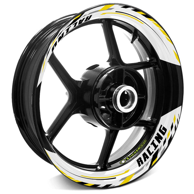 StickerBao Yellow 17 inch J05W Advanced 2-Piece Rim Sticker Universal Motorcycle Rim Wheel Decal For Honda