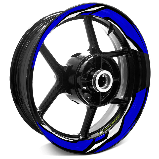 StickerBao Blue J06W Advanced 2-Piece Rim Sticker Universal Motorcycle 17 inch Rim Wheel Decal For Triumph