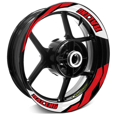 StickerBao Red 17 inch J07W Advanced 2-Piece Rim Sticker Universal Motorcycle Rim Wheel Decal For Kawasaki