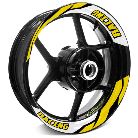 StickerBao Yellow J07W Advanced 2-Piece Rim Sticker Universal Motorcycle 17 inch Inner Edge Wheel Decal For Ducati