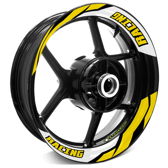 StickerBao Yellow J07W Advanced 2-Piece Rim Sticker Universal Motorcycle 17 inch Inner Edge Wheel Decal For Ducati