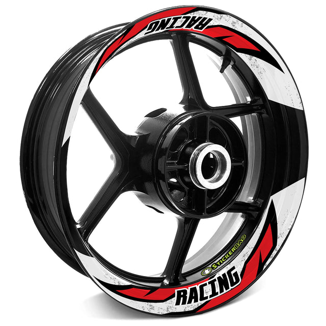 StickerBao Red J08W Advanced 2-Piece Rim Sticker Universal Motorcycle 17 inch Rim Wheel Decal For Triumph
