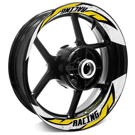 StickerBao Yellow 17 inch J08W Advanced 2-Piece Rim Sticker Universal Motorcycle Rim Wheel Decal For Kawasaki