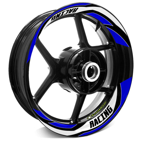 StickerBao Blue J09W Advanced 2-Piece Rim Sticker Universal Motorcycle 17 inch Rim Wheel Decal For Yamaha
