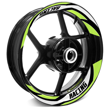 StickerBao Light Green Universal 17 inch Motorcycle J09W Advanced 2-Piece Rim Sticker Inner Edge Wheel Decal For Kawasaki