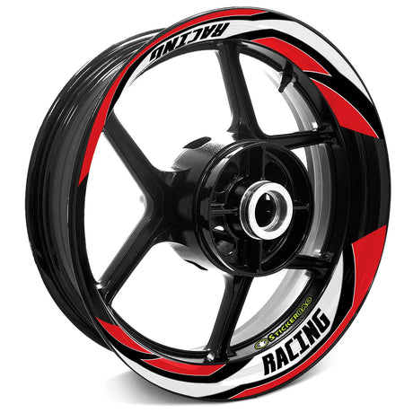 StickerBao Red 17 inch J09W Advanced 2-Piece Rim Sticker Universal Motorcycle Rim Wheel Decal For Yamaha
