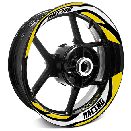 StickerBao Yellow 17 inch J09W Advanced 2-Piece Rim Sticker Universal Motorcycle Rim Wheel Decal For Kawasaki