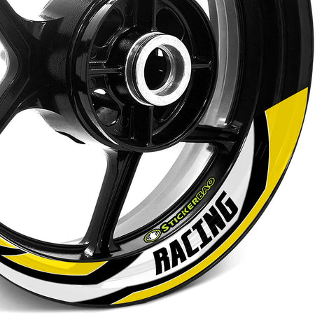 StickerBao Yellow 17 inch J09W Advanced 2-Piece Rim Sticker Universal Motorcycle Rim Wheel Decal For Kawasaki