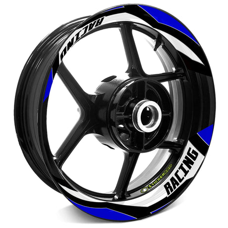 StickerBao Blue Universal 17 inch Motorcycle J10W Advanced 2-Piece Rim Sticker Rim Wheel Decal  For Aprilia