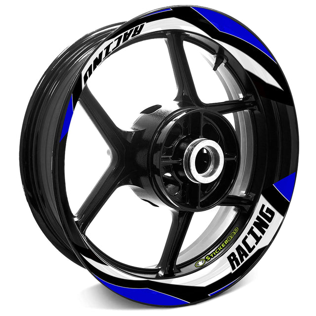 StickerBao Blue Universal 17 inch Motorcycle J10W Advanced 2-Piece Rim Sticker Rim Wheel Decal  For Aprilia