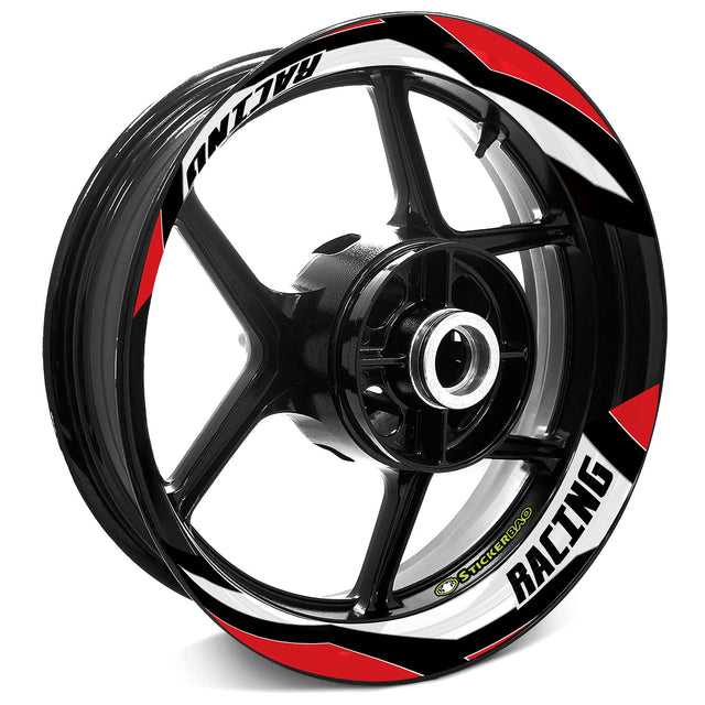 StickerBao Red J10W Advanced 2-Piece Rim Sticker Universal Motorcycle 17 inch Rim Wheel Decal For Triumph