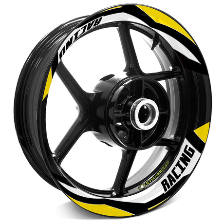 StickerBao Yellow 17 inch J10W Advanced 2-Piece Rim Sticker Universal Motorcycle Rim Wheel Decal For Yamaha