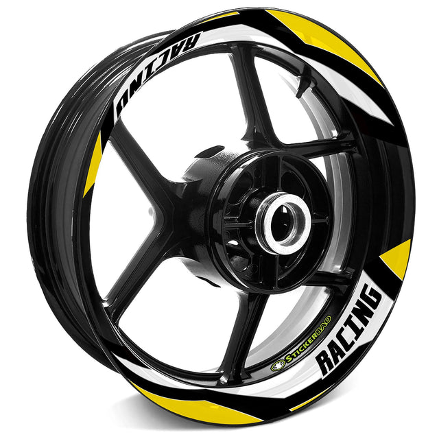 StickerBao Yellow Universal 17 inch Motorcycle J10W Advanced 2-Piece Rim Sticker Rim Wheel Decal  For Ducati