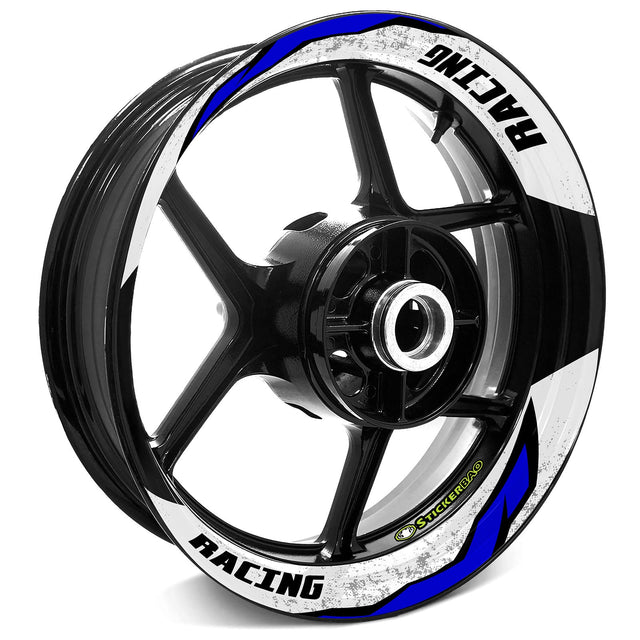 StickerBao Blue J11W Advanced 2-Piece Rim Sticker Universal Motorcycle 17 inch Rim Wheel Decal For Triumph