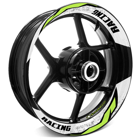 StickerBao Light Green J11W Advanced 2-Piece Rim Sticker Universal Motorcycle 17 inch Rim Wheel Decal For Kawasaki