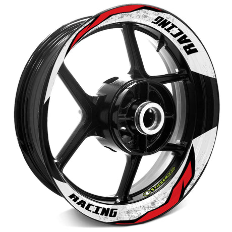StickerBao Red J11W Advanced 2-Piece Rim Sticker Universal Motorcycle 17 inch Inner Edge Wheel Decal For Ducati