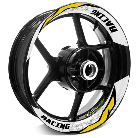 StickerBao Yellow 17 inch J11W Advanced 2-Piece Rim Sticker Universal Motorcycle Rim Wheel Decal For Kawasaki