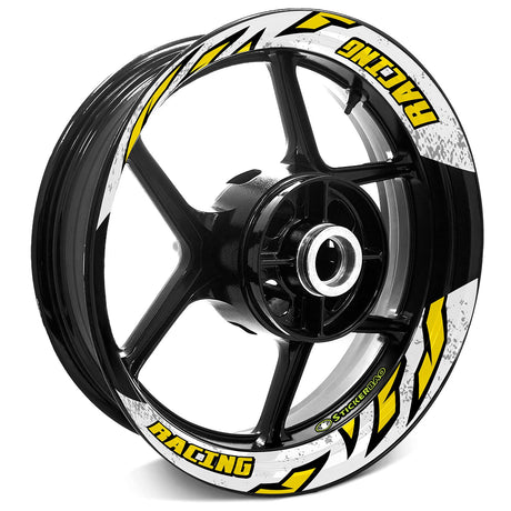 StickerBao Yellow J12W Advanced 2-Piece Rim Sticker Universal Motorcycle 17 inch Inner Edge Wheel Decal For Ducati