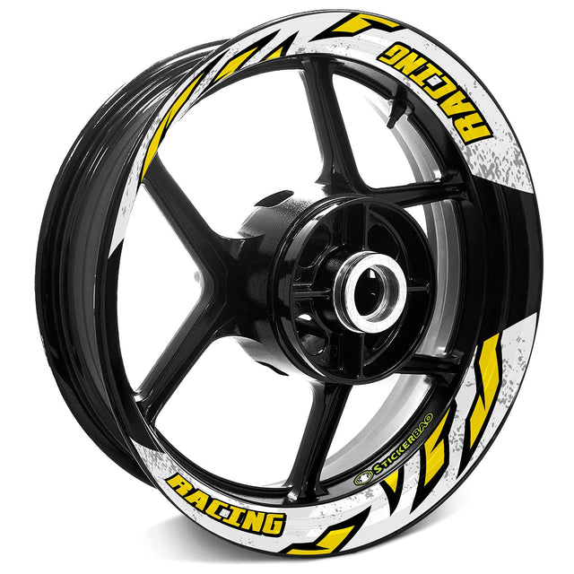 StickerBao Yellow Universal 17 inch Motorcycle J12W Advanced 2-Piece Rim Sticker Inner Edge Wheel Decal For Kawasaki