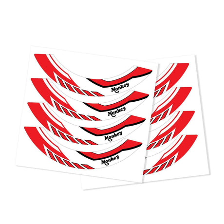 For Honda Monkey 125 Logo Raz 03 12 inch  Rim Wheel Stickers RR03W 2-Piece Decal.