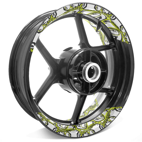 Short Road bike stickers 12-19 inch Rim Wheel Stickers Customized Pattern 2-Piece Decal.