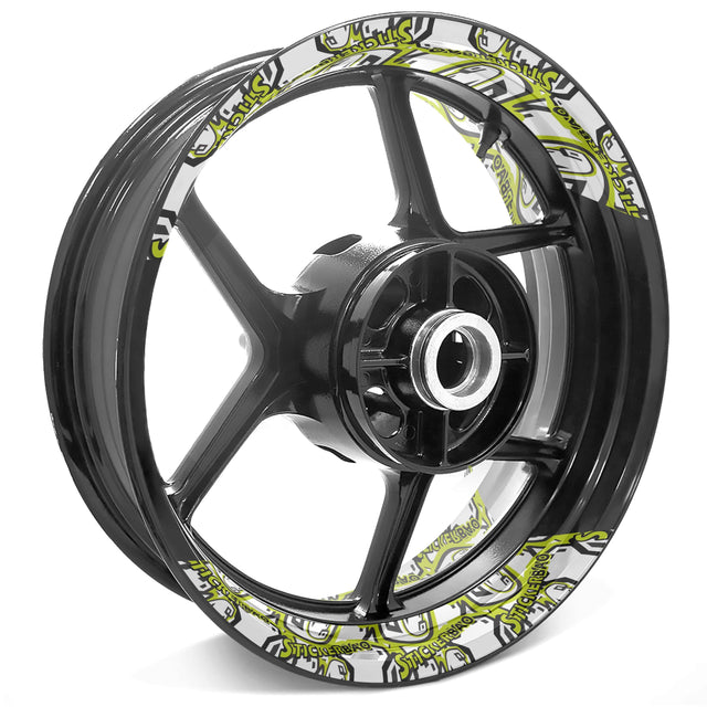 Short Road bike stickers 12-19 inch Rim Wheel Stickers Customized Pattern 2-Piece Decal.