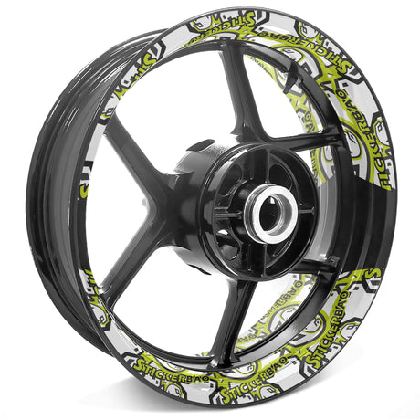 Long Road bike stickers 12-19 inch Rim Wheel Stickers Customized Pattern 2-Piece Decal.