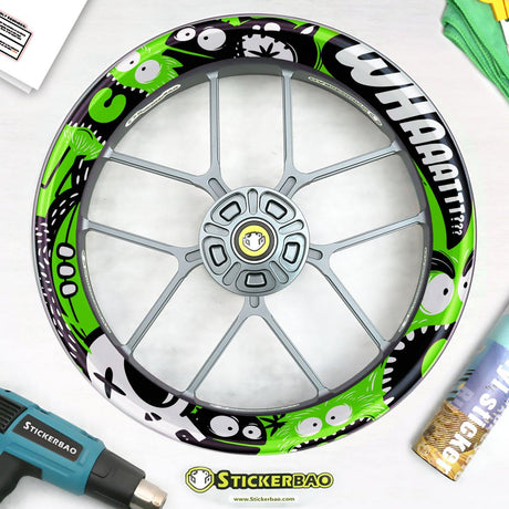 WHAAATT Monster T14 Rim Decal Whole Rim | For Kawasaki Ninja 300 400 650.
