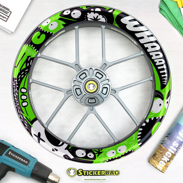 WHAAATT Monster T14 Rim Decal Whole Rim | For Kawasaki Ninja 300 400 650.