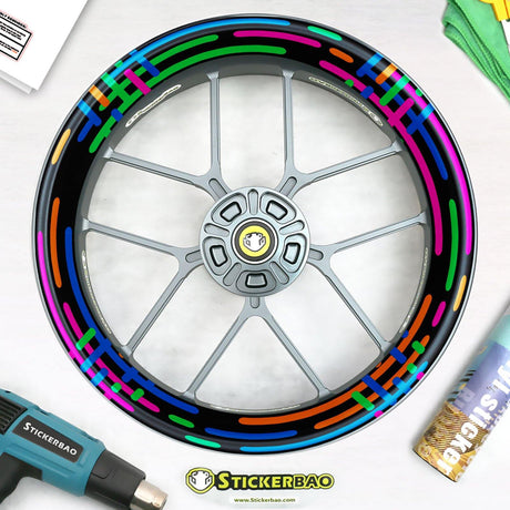 Neon Stripes T16 Wheel Rim Sticker Whole Rim | For Honda CBR1000RR Fireblade CBR.